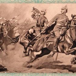 CPA - Der grosse Krieg 1914/1915 Attacke deutscher Dragoner in der Schlacht an der Marne -N&deg;7391