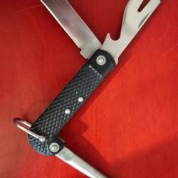 COUTEAU DE POCHE BALADEO Reproduction JACK KNIFE Britannique Arm&eacute;e WW2 - Poign&eacute;e Bak&eacute;lite Noire