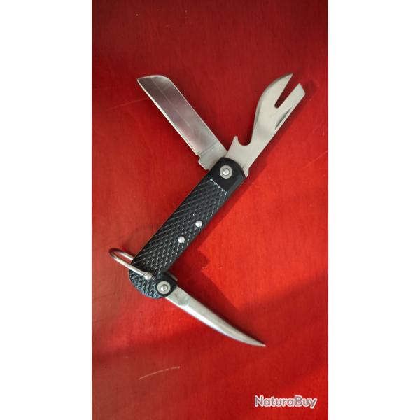 COUTEAU DE POCHE BALADEO Reproduction JACK KNIFE Britannique Arm�e WW2 - Poign�e Bak�lite Noire