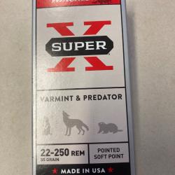 Vends munitions Lot de 2 boites WINCHESTER cal.22-250 PSP 55gr