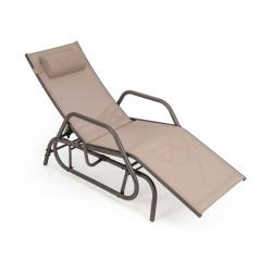 Transat bain de soleil jardin design inclinable 152 x 70 x 101 cm dossier r&eacute;glable 3 positions avec