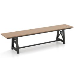 Banc d'ext&eacute;rieur pour 3 &agrave; 4 personnes 183 x 35 x 41,5 cm design moderne confortable en HDPE marron