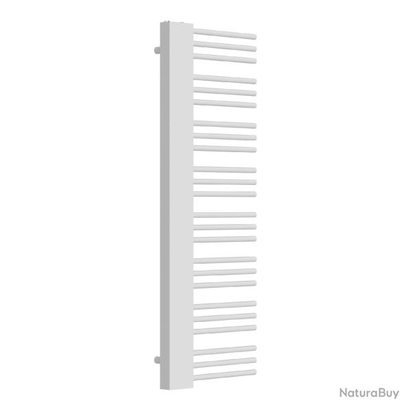 Radiateur s�che-serviettes chauffage salle de bain 50 mm acier 146 x 45 cm blanc 03_0010404