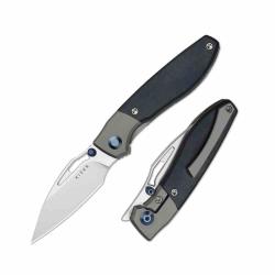 Couteau Kizer Shrike Lame Acier S45VN Manche Titane & Richlite Blue Frame Lock KI3746A3