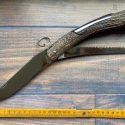 Ancien couteau MONGIN / CHASSEUR 2 PIECES / BOIS DE CERF / NEUF