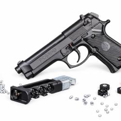 Pistolet Crosman CO2 PDM9 Blowback R&eacute;plique du Beretta 92 FS &agrave; plomb diabolos et billes acier 4,5MM