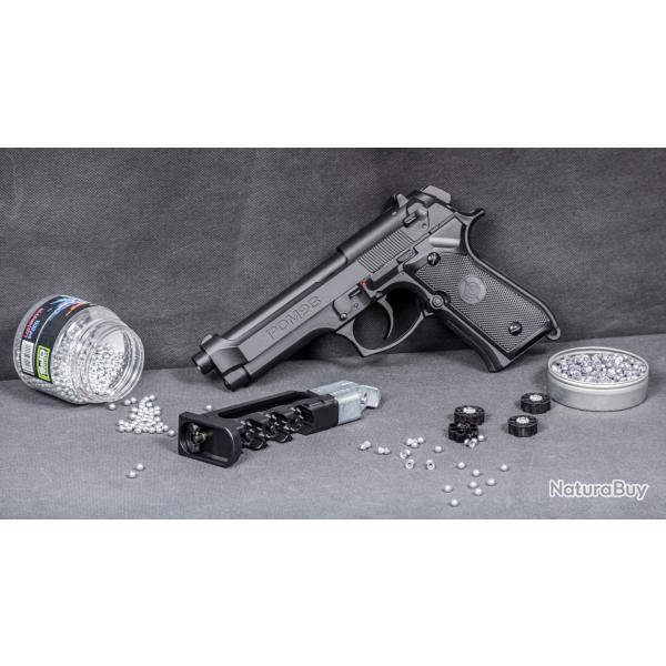 Pistolet Crosman CO2 PDM9 Blowback � plomb diabolos et billes acier 4,5 MM