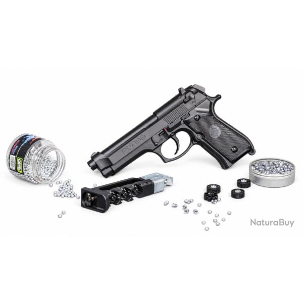 Pistolet Crosman CO2 PDM9 Blowback R�plique du Beretta 92 FS � plomb diabolos et billes acier 4,5MM