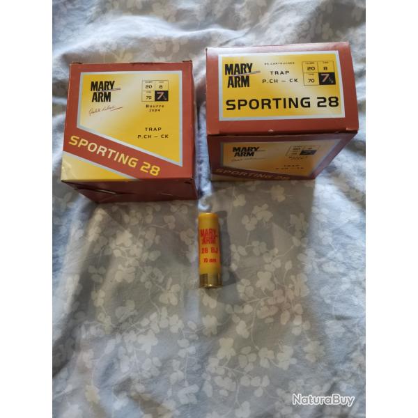 50 cartouches Mary Sporting Cal. 20 28g 7,5