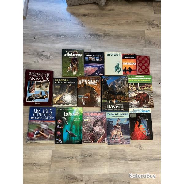 Lot de 15 livres culturels et animaux