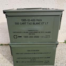 Lot de 2 caisses &agrave; munitions vides