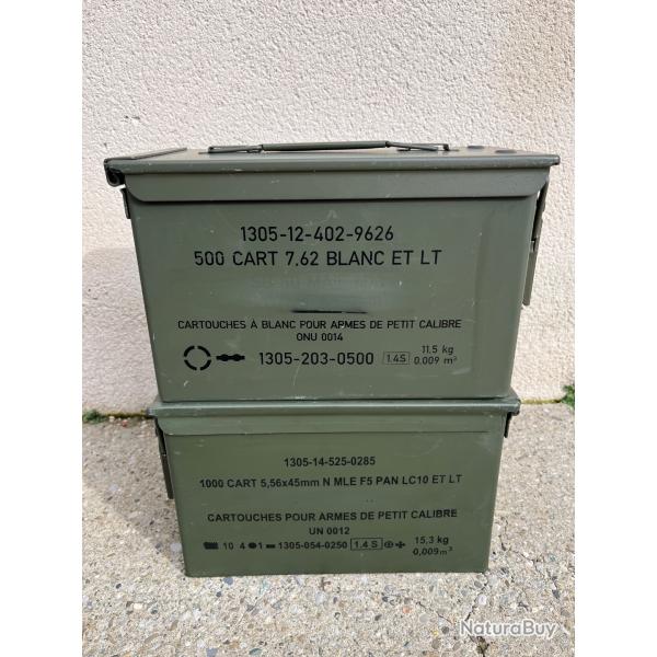 Lot de 2 caisses � munitions vides