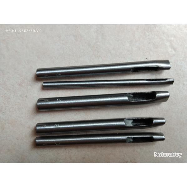 A SAISIR - Jeu de 5 emporte pi�ces 1.5 � 9mm ovales acier inox pour cuir NEUFS