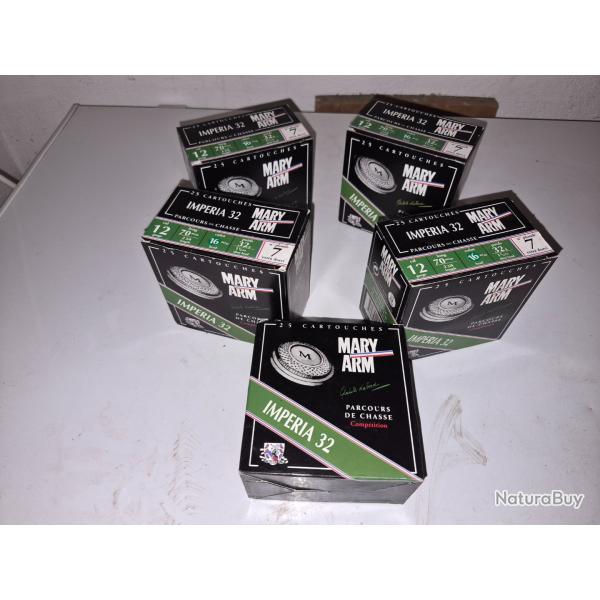 Cartouches MARY ARM Imp�ria calibre 12/70 32 g culot de 16 plomb n� 7