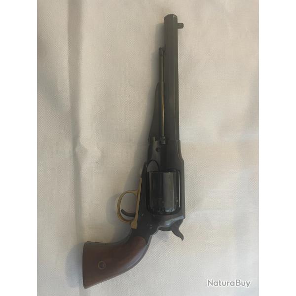 LOT REVOLVER UBERTI CAL 44 MODELE 1858 NEW ARMY - POIRE A POUDRE - BALLES RONDES - CEINTURON CUIR