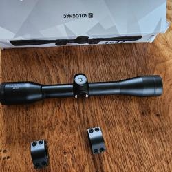 Lunette  hs solognac 4x32 et colliers25,4  rail 11 mm