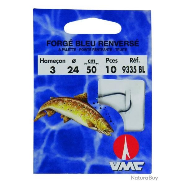 Bas de ligne hame�ons VMC forg� bleu renvers� N�6/22 par 10