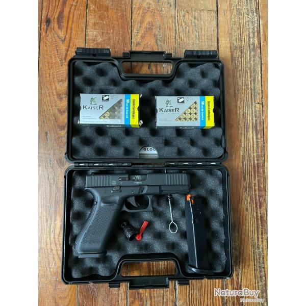 Glock 17 Gen 5 (� blanc/PAK) + Mallette + 77 balles 9mm � blanc