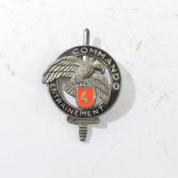 Insigne Commando Entrainement 4, GS31, Delsart. Relief, &eacute;pingle cass&eacute;e