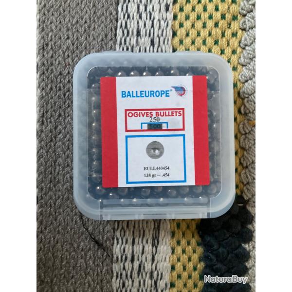 Lot de 250 ogives rondes Balleurope diam�tre 454