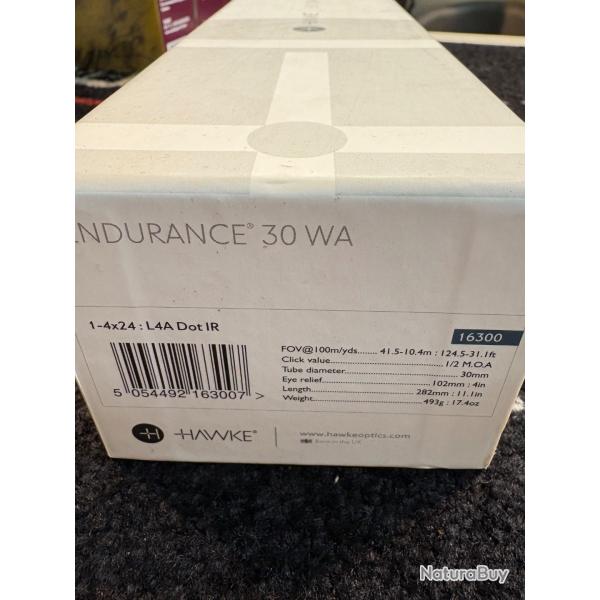 DEGRIFFFF   LUNETTE DE VISEE HAWKE ENDURANCE 30 WA 1-4X24 IR (16300)