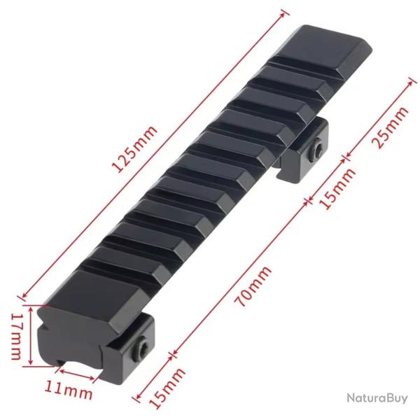 Adaptateur rail 11mm to 22mm picatinny  carabine � verrou