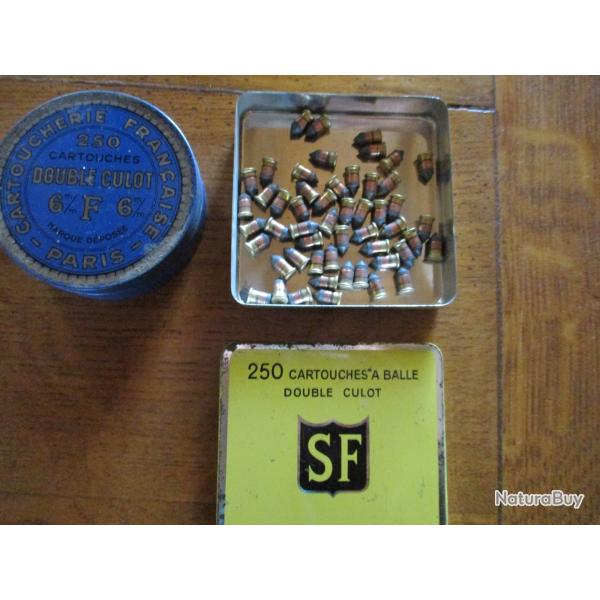 BOITES ANCIENNES DE MUNITION 6 MM BOSQUETTES DOUBLE CULOTS