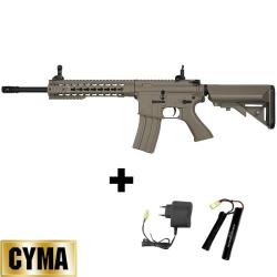 R&eacute;plique Airsoft CYMA CM515 AEG M4 Keymod Tan - Fusil &Eacute;lectrique D&eacute;butant 1 Joule