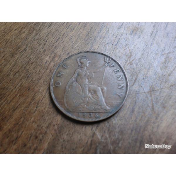 monnaie one penny george VI  1936