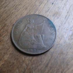 monnaie one penny george VI  1927