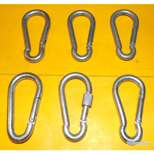 LOT DE 6 MOUSQUETONS POUR LES CHASSEURS ALPINS DE L'ARMEE FRANCAISE  , ETAT NEUF VOIR PHOTOS . POUR