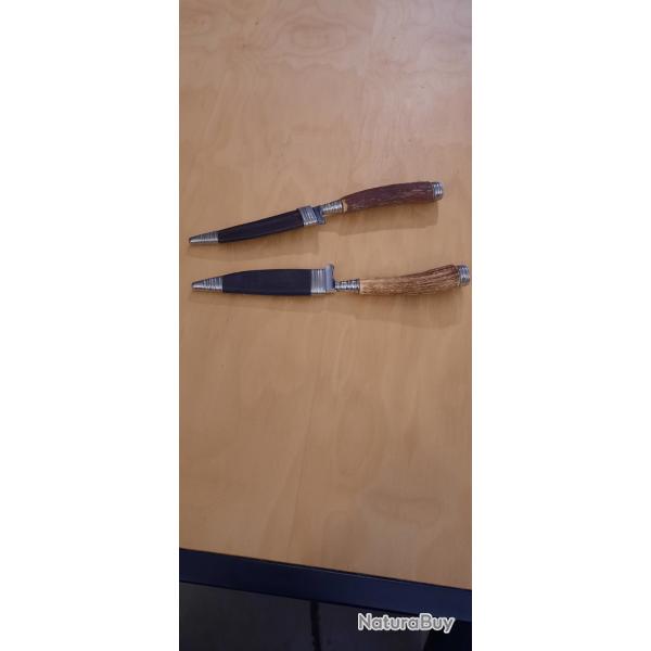 Couteaux droits manche en corne Solingen