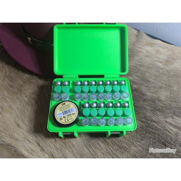 Boite verte pour 15 tirs armes anciennes avec 30 tubes �tanche