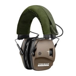 Casque &Eacute;lectronique Tir Coussinets Gel Amplification Sonore Protection Auditive NRR 23dB Chasse Vert