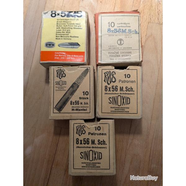 Vends douilles 8x56 Mannlicher Schoenauer.