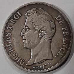 Pi&egrave;ce de Monnaie Argent  France 5 francs  Charles X, 2e type 1828 Rouen