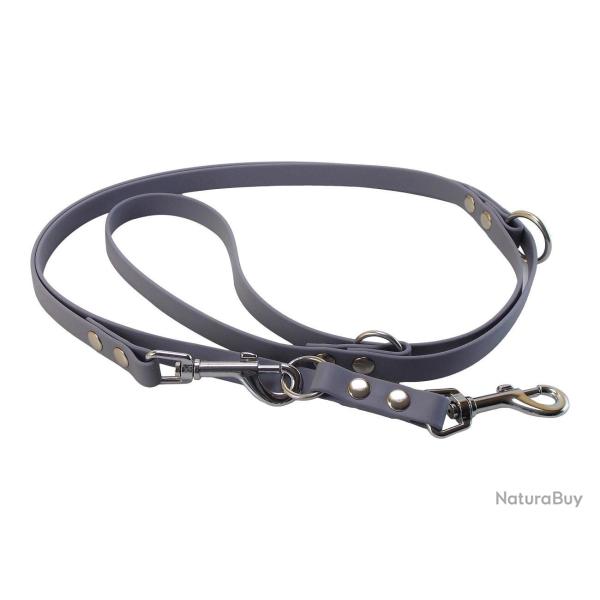 Laisse R�glable BIOTHANE 16mm 2,40 m gris