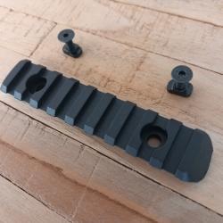 Rail picatinny 10,5cm NOIR + visserie pour syst&egrave;me M LOK, T4e, KIT CONVERSION CCK...