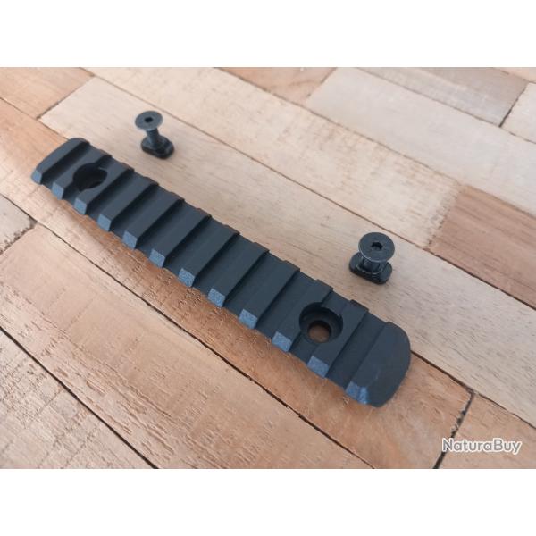 Rail picatinny 12,5cm NOIR +visserie pour syst�me M LOK T4e, CCK, airsoft...