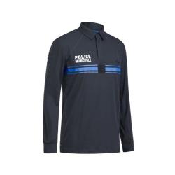 polo manche longue bleu marine police municipale article de collection