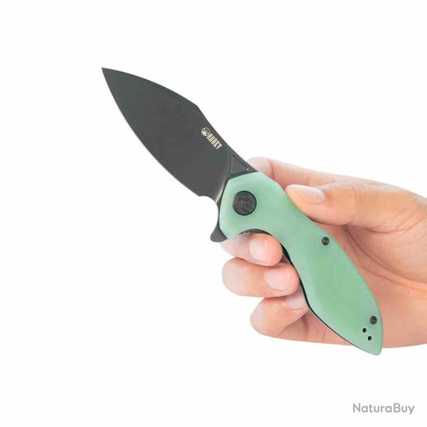 Couteau Kubey Noble Lame Acier 14C28N Blackwash Manche G10 Jade Liner Lock IKBS KUB236Q