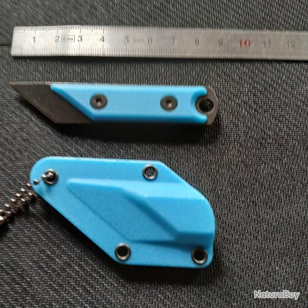 Mini couteau tour de cou bleu