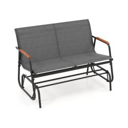 Banc de jardin 2 places 74 x 115 x 84 cm balancement fluide et confort optimal style contemporain e