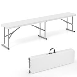 Banc de jardin pliable en plastique 182 x 27,5 x 43 cm usage ext&eacute;rieur pratique et transportable en