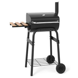 Barbecue charbon portable avec table lat&eacute;rale rabattable 60/84,5 x 49 x 110,5 cm pour ext&eacute;rieur con