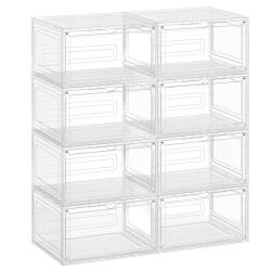 Bo&icirc;tes &agrave; chaussures lot de 6 rangement pour chaussures en plastique avec porte empilable 33 x 285 x