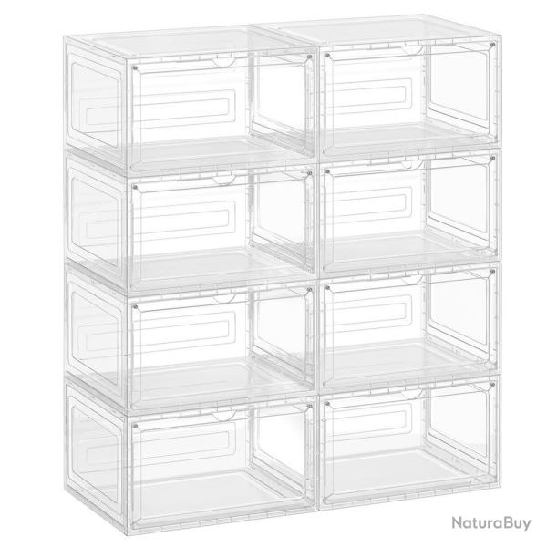 Bo�tes � chaussures lot de 6 rangement pour chaussures en plastique avec porte empilable 33 x 285 x