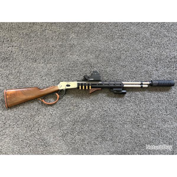 "PACK STEAMPUNK" Carabine HUGTEK Calibre 44 Rem Mag + Point rouge + Lampe + Silencieux