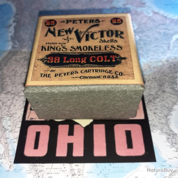 38 Long Colt (Peters Cartridge): Reproduction boite munitions Vintage (vide) PC 14560988
