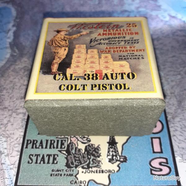 38 ACP  Colt 1900 (Western Metallic Ammunition): Reproduction boite cartouches (vide) WMA 14561007